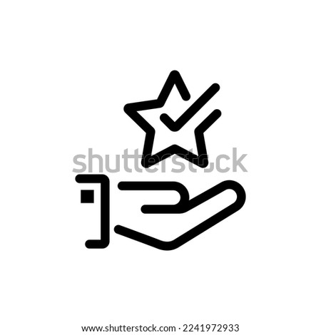 Best estimate icon. Black line icon. Appraisal quality. Rating and mark. Vector illustration flat design. Isolated on white background. Stock foto © 