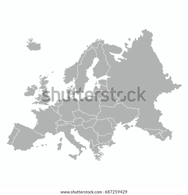 国の輪郭のグラフィックベクター画像を持つヨーロッパの最高の地図 のベクター画像素材 ロイヤリティフリー