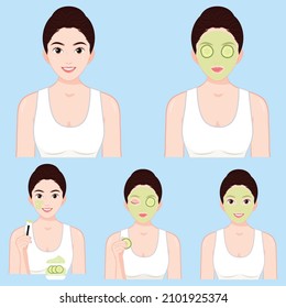 Best face mask for all skin types best female beauty products, skin care, makeup, hygiene and moisturizing concept, nature beauty, skin care banner, background. Skin care routine with masks