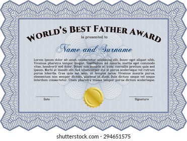 Best Father Award. Beauty design. Border, frame.With quality background. 