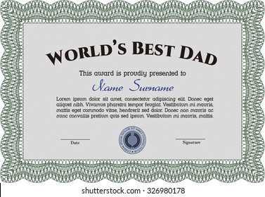 Best Father Award. Detailed. Good design. With quality background. 