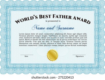 Best father award template