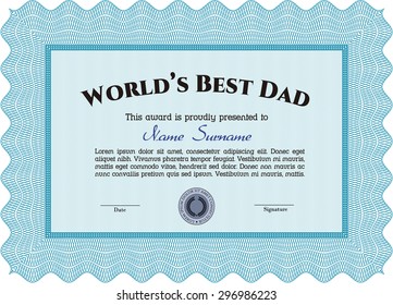 Best Father Award Template. Elegant design. Customizable, Easy to edit and change colors.With quality background. 