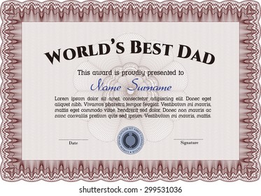 Best Father Award Vector Illustrationgood Design Stock Vector (Royalty ...