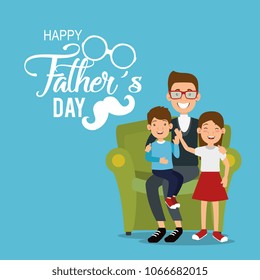 best father with daughter and son avatars