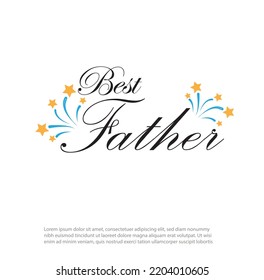 best father hand written text vector illustration