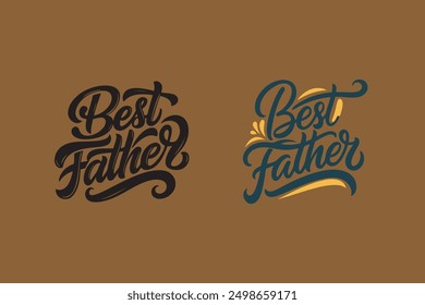 Best father vector silhouette illustration