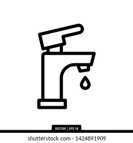 The best faucet icon vector, illustration logo template in trendy style. Can be used for many purposes.
