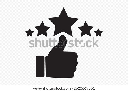 Best Feedback Concept. Positive Review, Good Quality Service Symbol. Hand Holds Stars Line and Silhouette Icon Set. Client Experience. Editable Stroke. Isolated Vector Illustration