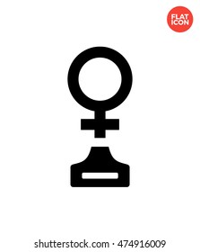 Best female trophy Icon Flat Style Isolated Vector Illustration