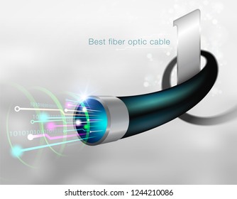 Best fiber optic cable Send large data quickly. Future Technology Support.
Vector realistic File