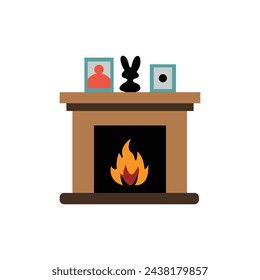 Best fireplace vector art illustration.