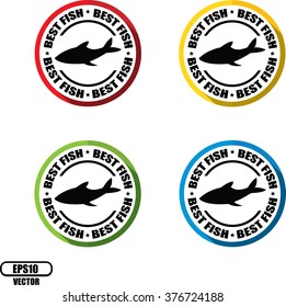Best fish, Button, label and sign - Vector illustration