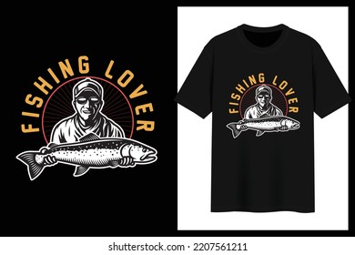 Best Fishing Lover T-shirt Design, Vector.