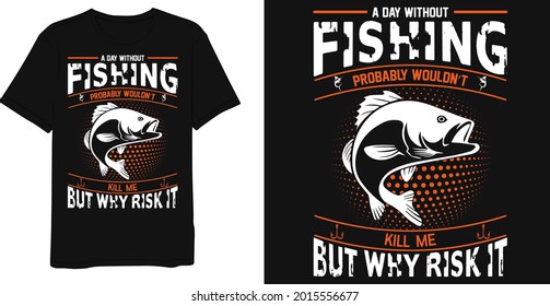 Best Fishing Vintage T-Shirt Design Template.