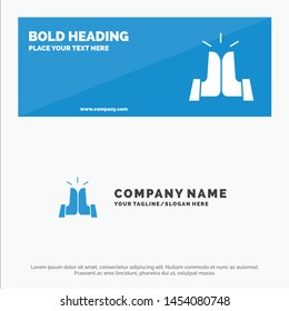 Best, Five, Friends, High SOlid Icon Website Banner and Business Logo Template