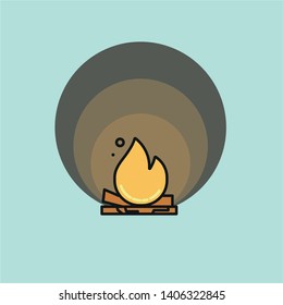 Best Flat design Avatar fire with color Gradiant