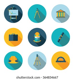 best flat icons architect in vector format