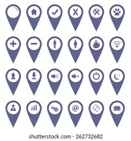Best flat icons set isolated on a white. Vector Illustration