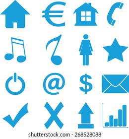 Best flat icons set isolated on a white. Vector Illustration