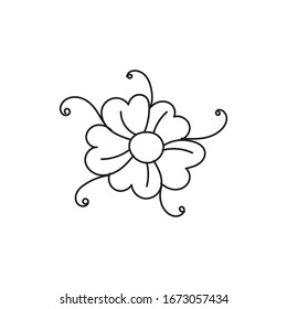 The best floral and leaf element design. High-quality vector illustration in trendy black hand drawn style. Suitable for craft, fabric, and many purposes.