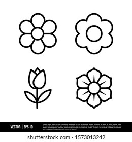 A melhor coleção de vetores de ícones de flores, modelo de logotipo de ilustração em estilo moderno. Adequado para muitos propósitos.