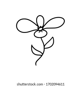 The best of flower and leaf element design. High-quality vector illustration in trendy black hand drawn style. Suitable for craft, fabric, and many purposes. eps10