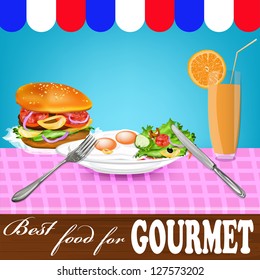 Best food for gourmet.Vector