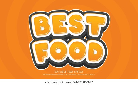 best food text effect editable template background