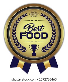 Best Food Vector Golden Badge Food Stock Vector Royalty Free