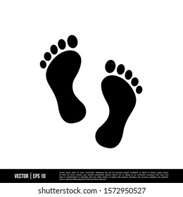 The best Footprint icon vector, illustration logo template in trendy style. Suitable for many purposes.