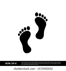 The best Footprint icon vector, illustration logo template in trendy style. Suitable for many purposes.