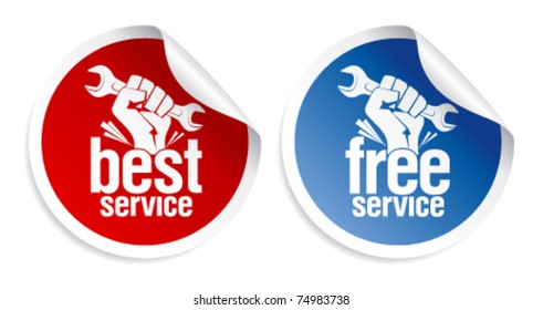 Best And Free Service Guarantee Stickers.