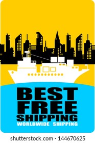 Best free shipping design vector