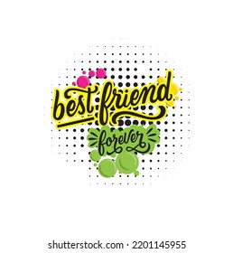 Best Freinds Forever illustration, friendship vector for poster, social media post and background, friendship day illustration, happy freinds