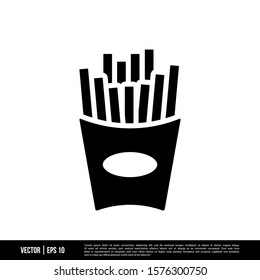 The best French Fries icon vector, illustration logo template in trendy style. Suitable for many purposes.