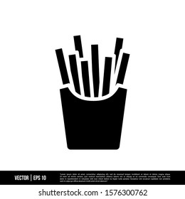 The best French Fries icon vector, illustration logo template in trendy style. Suitable for many purposes.