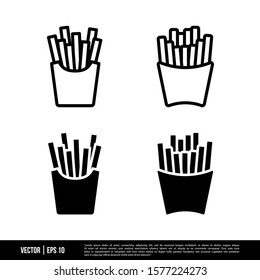 The best French Fries icons vector collection, illustration logo template in trendy style. Suitable for many purposes.