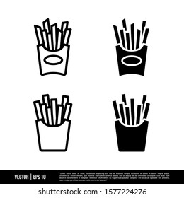 The best French Fries icons vector collection, illustration logo template in trendy style. Suitable for many purposes.