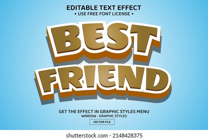 Best friend 3D editable text effect template