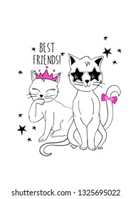 best friend cats print
