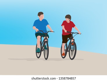 Best Friend Cycling Together
