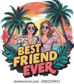 Best Friend Ever Beach T-Shirt Design