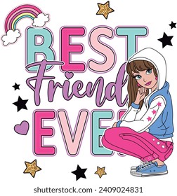 best friend ever girl graphic tees