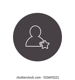 best friend, favorite user, star outline icon vector, can be used for web and mobile design