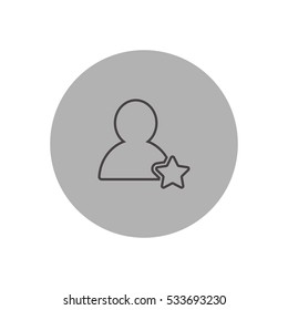 best friend, favorite user, star outline icon vector, can be used for web and mobile design