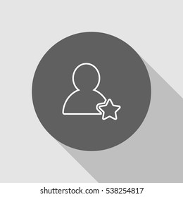 best friend, favorite user, star outline icon vector, can be used for web and mobile design