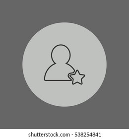 best friend, favorite user, star outline icon vector, can be used for web and mobile design