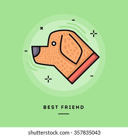 Best friend, flat design thin line banner, usage for e-mail newsletters, web banners, headers, blog posts, print and more