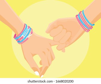 Best friend forever two fingers, vector illustration